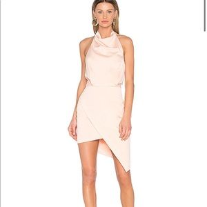 Revolve brand blush color cocktail dress